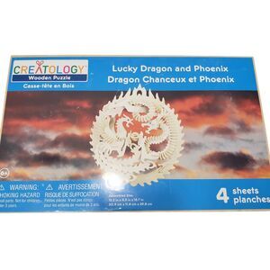 NEW Creatology Wooden Puzzle - Lucky Dragon and Phoenix